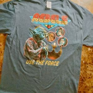 Star Wars• Rebels Use The Force• Yoda Luke Skywalker Chewbacca HanSolo TShirt L.